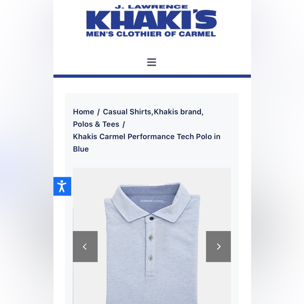 Khaki’s of Carmel Performance Polo NWT XXL Beautiful light blue